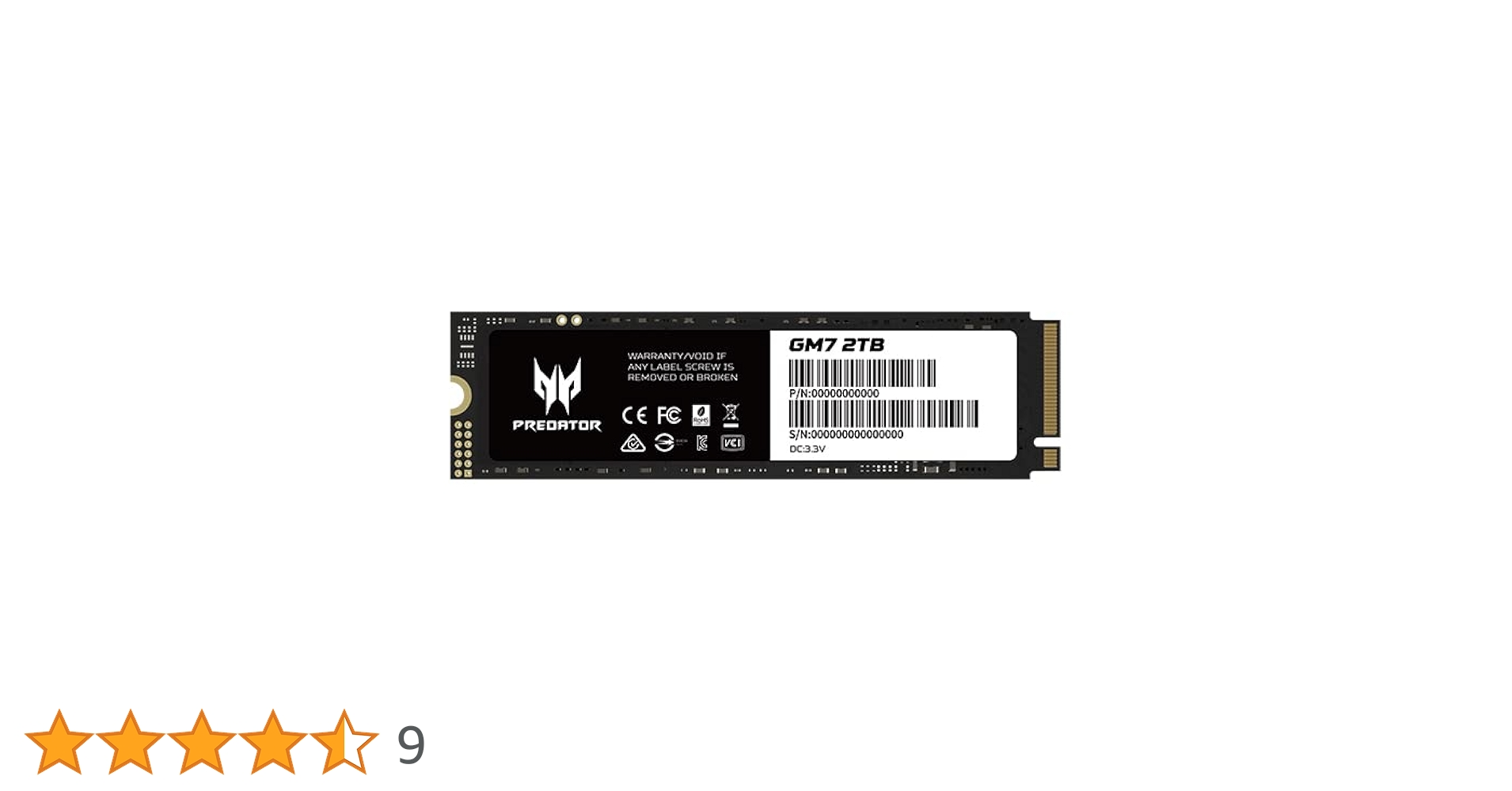 内蔵型SSD Acer Predator SSD 1TB PCIe Gen4x4 M.2 Predator Acer SSD 1TB 3D NAND TLC PCIe Gen 4x4 M.2 NVMe 2280
